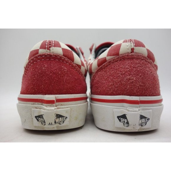 Vans Off The Wall Red Checkered Leather Lace Up Sneakers Shoes Women's 5 - Picture 10 of 10